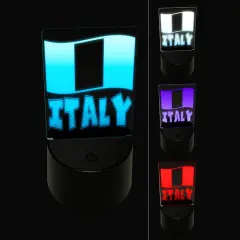 Italy with Waving Flag Cute 3D Illusion LED Night Light Sign Nightstand Desk Lamp