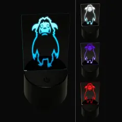 Abominable Snowman Yeti Monster 3D Illusion LED Night Light Sign Nightstand Desk Lamp