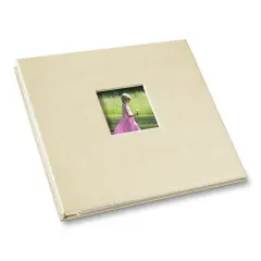 Gallery Leather Yarmouth 12 x 12 Scrapbook, Hold Keepsakes and Memories, Bonded Leather, Post-Bound, 20 pages, - 12.75" x 14.5" Freeport Ivory