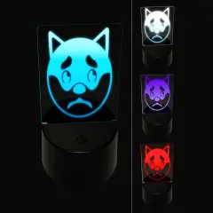 Husky Dog Face Sad 3D Illusion LED Night Light Sign Nightstand Desk Lamp