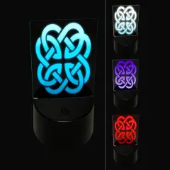 Clover Irish Celtic Knot 3D Illusion LED Night Light Sign Nightstand Desk Lamp
