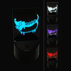 Dachshund Wiener Dog Hotdog 3D Illusion LED Night Light Sign Nightstand Desk Lamp