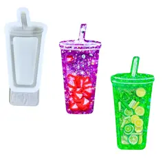 UV Safe Tumbler Badge Reel or Phone Grip Shaker Silicone Mold for Epoxy and UV Resin Art