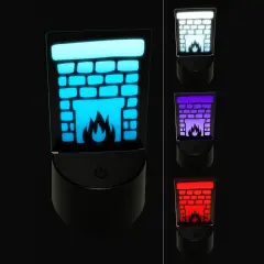 Stone Brick Fireplace 3D Illusion LED Night Light Sign Nightstand Desk Lamp