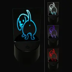 Dachshund from Behind Butt Wiener Dog 3D Illusion LED Night Light Sign Nightstand Desk Lamp