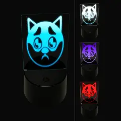 Husky Dog Face Puppy Eyes 3D Illusion LED Night Light Sign Nightstand Desk Lamp