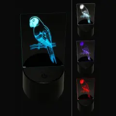 Sun Conure Parrot on a Branch 3D Illusion LED Night Light Sign Nightstand Desk Lamp