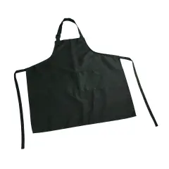 Bib Apron with Pockets and Adjustable Neck, 11 Color Options Black