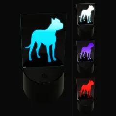 American Pit Bull Terrier Dog Solid 3D Illusion LED Night Light Sign Nightstand Desk Lamp