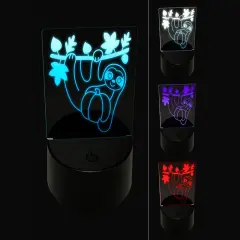 Fall Sloth with Pumpkin 3D Illusion LED Night Light Sign Nightstand Desk Lamp