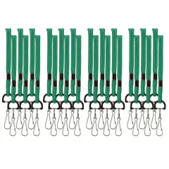 Standard Lanyard Hook Rope Style, Green, Pack of 24