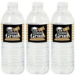 Big Dot of Happiness Law School Grad - Future Lawyer Graduation Party Water Bottle Sticker Labels - Set of 20