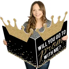 Big Dot of Happiness Promposal - Prom Proposal Giant Greeting Card - Big Shaped Jumborific Card - 16.5 x 22 inches