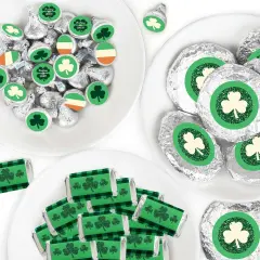 Big Dot of Happiness St. Patrick's Day - Mini Candy Bar, Round Candy, & Circle Stickers - Saint Paddy's Day Party Candy Favor Sticker Kit - 304 Pieces