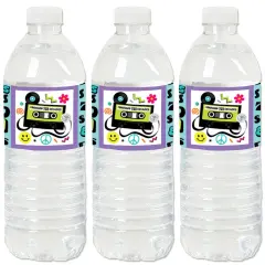 Big Dot of Happiness Through the Decades - 50s, 60s, 70s, 80s, and 90s Party Water Bottle Sticker Labels - Set of 20
