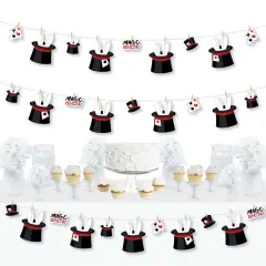Big Dot of Happiness Ta-Da, Magic Show - Magical Birthday Party DIY Decorations - Clothespin Garland Banner - 44 Pieces