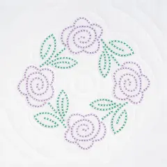 Jack Dempsey Stamped White Quilt Blocks 18"X18" 6/Pkg-Four XX Roses