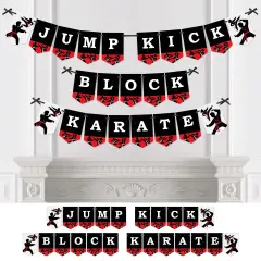 Big Dot of Happiness Karate Master - Martial Arts Party Bunting Banner - Party Decorations - Jump Kick Block Karate