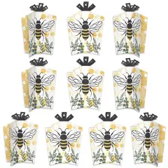 Big Dot of Happiness Little Bumblebee - Table Decorations - Bee Baby Shower or Birthday Party Fold and Flare Centerpieces - 10 Count