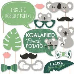 Big Dot of Happiness Koala Cutie - Bear Birthday Party and Baby Shower Photo Booth Props Kit - 20 Count