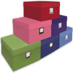 Pioneer Scrapbook Storage Box-14.75"X13"X3.75" Assorted Solid Colors