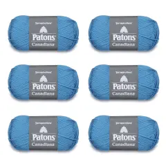 Patons Canadiana Clearwater Blue Yarn - 6 Pack of 3.5oz/100g - Acrylic - 4 Medium - 205 Yards - Knitting/Crochet