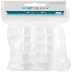 Craft Medley Craft Cups .35oz 10/Pkg-Clear W/Lid