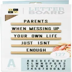 DCWV Letterboard 16"X1.5" With 2" Letters-Ledge 5/Pkg