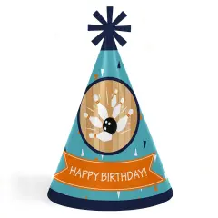 Big Dot of Happiness Strike Up the Fun - Bowling - Cone Happy Birthday Party Hats for Kids and Adults - Set of 8 (Standard Size)