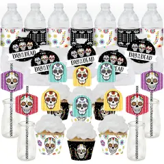 Big Dot of Happiness Day of the Dead - Halloween Sugar Skull Party Favors and Cupcake Kit - Fabulous Favor Party Pack - 100 Pc
