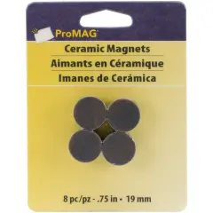 ProMag Round Ceramic Magnets 8/Pkg-.75"
