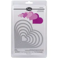 Sizzix Framelits Dies 6/Pkg-Hearts