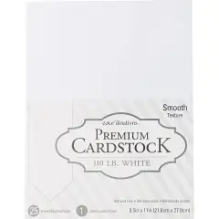 Core'dinations 110lb Smooth Cardstock 8.5"X11" 25/Pkg-White
