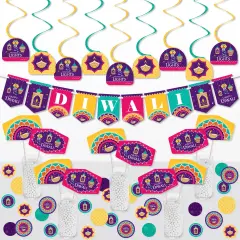 Big Dot of Happiness Happy Diwali - Festival of Lights Party Supplies Decoration Kit - Decor Galore Party Pack - 51 Pieces