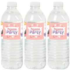 Big Dot of Happiness Pajama Slumber Party - Girls Sleepover Birthday Party Water Bottle Sticker Labels - Set of 20