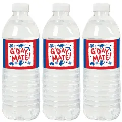 Big Dot of Happiness Australia Day - G'Day Mate Aussie Party Water Bottle Sticker Labels - Set of 20