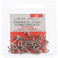 John Bead Stainless Steel Earring Fish Hook 20/Pkg-14mm