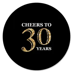 Big Dot of Happiness Adult 30th Birthday - Gold - Birthday Party Circle Sticker Labels - 24 Count