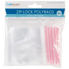 Craft Medley Ziplock Polybags 60/Pkg-3"X3" Clear