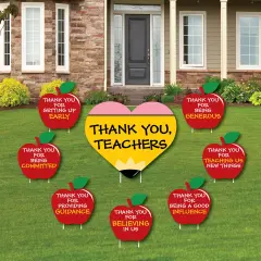 Big Dot of Happiness Teacher Appreciation - First and Last Day of School Yard Sign & Outdoor Lawn Decor- Thank You Teachers Yard Signs - Set of 8
