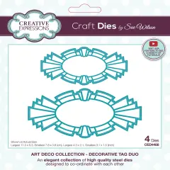 Creative Expressions Craft Dies By Sue Wilson-Art Deco Decorative Tag Duo