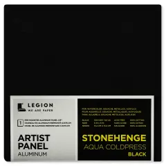 Stonehenge Aqua Coldpress Pre-Mounted Aluminum Panel 6"X6"-Black, For Wet Media