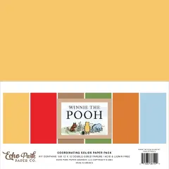 Echo Park Solids Collection Kit 12"X12"-Winnie The Pooh, 6 Colors
