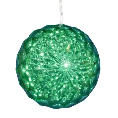 30Lt x 6" LED Green Crystal Ball Outdoor