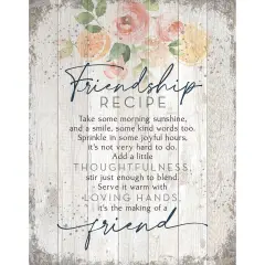 Dexsa Friendship Recipe Wood Plaque 11.75x15