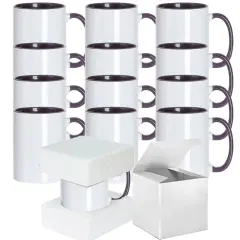 El Grande Purple Sublimation Mugs - 12-Pack (15oz) | Included Foam Support Mug Shipping Boxes