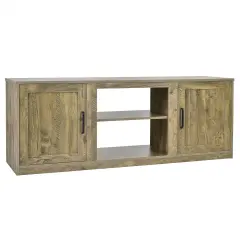 58 Inch TV Stand with 1500W Faux Fireplace for TVs up to 65 Inch Natural
