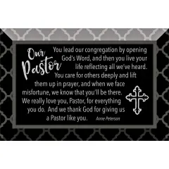 Dexsa Our Pastor Glass Plaque with Easel 4 inches x 6 inches