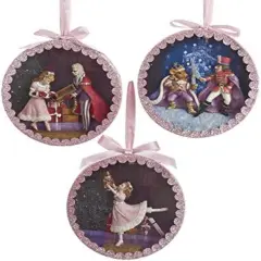 5" Nutcracker Suite Shadow Box Ornaments &ndash; Set of 3 Assorted Christmas Decorations