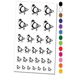 Strutting Common Rock Pigeon Bird Temporary Tattoo Water Resistant Fake Body Art Set Collection Purple